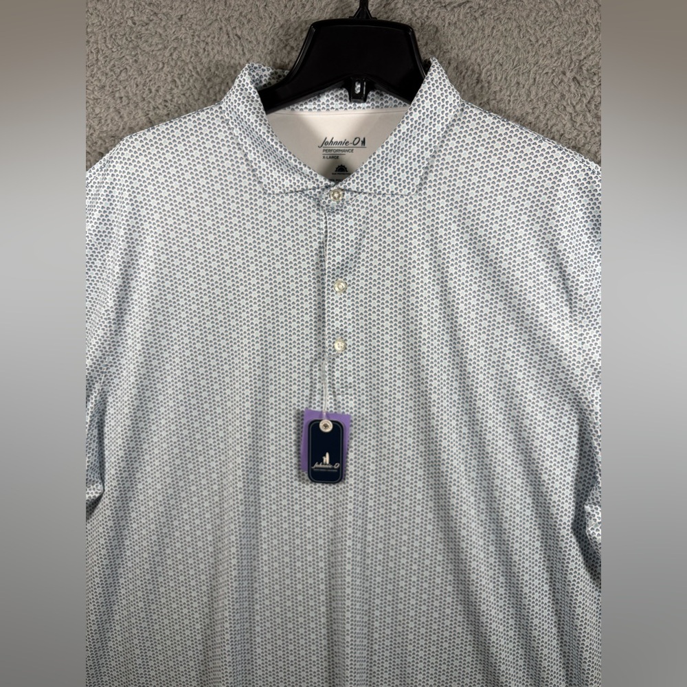 johnnie-O Performance Jersey Polo Emillio Men’s Size XL Lake Blue